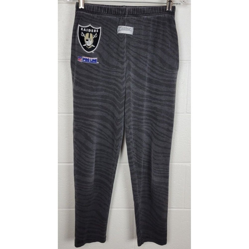 Vintage Zubaz Zebra Pro Line Oakland Raiders NFL Pants Boys Youth 14 / 16